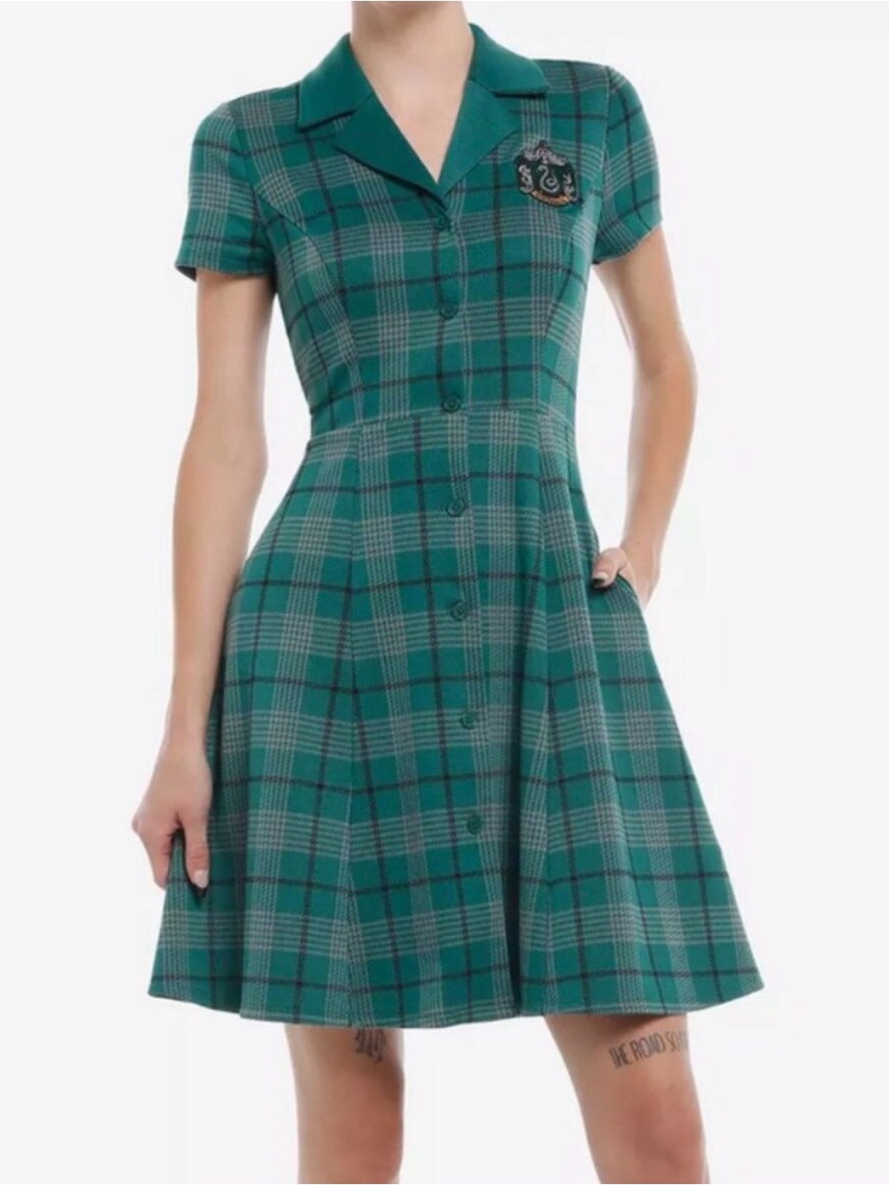 Her Universe Harry Potter Slytherin House Plaid Dress XL